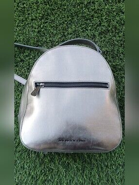 Armani Exchange Metallic Silver Mini Backpack